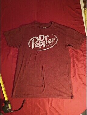 Dr Pepper Graphic T-Shirt Medium Red Cotton Polyester Blend